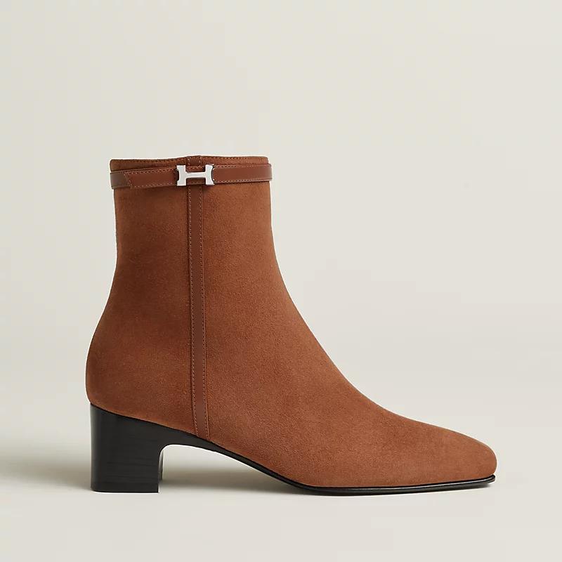 Giày Hermes Hommage Ankle Boot Nữ Nâu